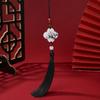 Estilo Nacional Trébol de Cuatro Hojas Borla Colgante Abanico Espada Dinastía Han Decoración DIY Hecho a Mano Dinastía Han Cheongsam Bolsa para Teléfono Móvil Borla Colgante Pequeña