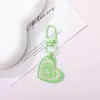 Llavero colorido con forma de corazón de purpurina, lindo colgante de resina con purpurina, decoración de bolso femenina, pequeño regalo creativo