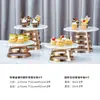 Puesto de Snacks para Buffet de Hotel, Mesa de Exhibición para Pausa de Té con Comida Fría, Plato Dorado para Frutas, Bol para Ensalada, Bol para Platos Fríos, Expositor para Postres