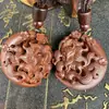 Colar com Pingente Raio da Montanha Longhu Raposa de Nove Caudas Imperatriz Chaveiro Flor de Pessegueiro Pingente de Raposa Carro Masculino e Feminino