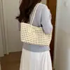 Bolsa Tote Transfronteiriça Verão 2026 Novo Estilo Tecida Vazada de Ombro Único Grande Capacidade Casual para o Dia a Dia Conjunto de Bolsas de Mão para Mulheres