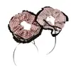 Encaje Encaje Cuadros Anillo para el Cabello Intestino Grueso Estilo Coreano Rayas de Amor Cuerda para el Cabello Versátil Lazo Negro Tendón de Cuero Accesorios para el Cabello para Mujeres