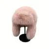 Nuevo Sombrero Lei Feng de Otoño e Invierno, Sombrero con Protección para las Orejas de Piel Sintética de Zorro, Engrosado y Forrado de Felpa, Cálido y a Prueba de Viento, Sombrero para Mujer, Disponible para Venta al por Mayor