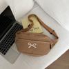 Bolso Casual de Moda con Lazo 2025 Verano Nuevo Elegante Bolso de Hombro Cruzado Bolso de Tela Bolso de Mujer de Alto Valor Versátil