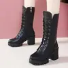 Botines Chelsea de Tacón Grueso para Mujer con Forro de Felpa, Caña Media, Nuevo Estilo Otoño/Invierno 2026, Estilo Británico, Tacón Alto, Botines Versátiles para Mujer, Botines de Moda