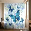 Cortina de Ducha de Tela Impermeable Temu Transfronteriza Impresión Digital Personalizada Cortina Divisoria de Baño de Poliéster Engrosado Servicio de Envío Sin Taladro
