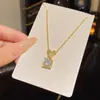 Diseño Único No se Desvanece Cadena para Clavícula Nueva Moda Cadena Sencilla para el Cuello Estilo Coreano y Japonés Versátil Lujo Ligero Collar de Acero de Titanio para Mujer