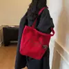Bolso de Lona de Moda, Bolso Cubo de Hombro de Gran Capacidad, Bolso de Mano Multifuncional para Compras y Chequeos Prenatales, Bolso de Tela Rojo