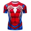 Qianxiong Camiseta Estampada 3D para Hombre de Aliexpress Manga Corta Flash Alta Elasticidad Ropa de Fitness Body Deportes Velocidad