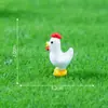 Paisaje en miniatura con adorables animales de granja, una figura grande de gallo de resina, decoración DIY de escena de granja y figuritas en miniatura