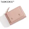 Taomicmic Billetera Corta Simple con Botón a Presión para Mujer Multifuncional 80% de Descuento Monedero Tarjetero Portátil Billetera para Identificación