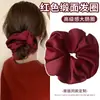 Goma de Pelo Extra Grande para Mujer, Nuevo Modelo Otoño/Invierno 2025, Flor de Pelo Roja Grande de Año Nuevo, Accesorio de Pelo de Alta Gama, Cuerda para el Pelo, Adorno para el Pelo