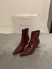 Botines de charol de punta fina estilo europeo y americano para mujer, otoño 2026, tacón fino, caña corta, botas ajustadas, tacón alto, cremallera lateral, botines estilo Martin