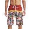 Calças de praia transfronteiriças do Havaí Shorts masculinos de comércio exterior Calças esportivas Secagem rápida Designação de padrão de impressão digital 3D europeia e americana