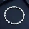 Pulsera de Cordón Geométrica con Zirconia en Forma de Lágrima Súper Brillante de Lujo Ligero Moda Simple Versátil Para Viajar al Trabajo Temperamento de Alta Gama Joyería para Manos Mujeres