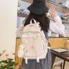Mochila de Cor Sólida Estilo Ins Vintage Mori Artística Simples Versátil para Estudante do Ensino Médio Mochila Escolar Fofa Estilo Japonês