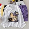 [Jung] Pijama de Algodón Nube con Almohadillas para el Pecho para Mujer Primavera y Otoño Holgado Talla Grande Traje de Casa de Dibujos Animados para Mujer Manga Larga