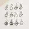Plata de ley s925 Colgante de las Doce Constelaciones Pulsera de Cuerda Trenzada con Cuentas Hecha a Mano DIY Collar Colgante de Placa Redonda Accesorios de Joyería