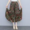 2026 Verano Finos Culottes de Algodón y Seda para Mujer Pantalones Cropped Sueltos Tallas Grandes Pantalones de Pierna Ancha Pantalones Casuales de Rayón