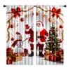 Cortinas exclusivas navideñas semi-opacas transfronterizas con decoraciones de árbol de Navidad y Papá Noel para crear una atmósfera festiva en el dormitorio y la sala de estar.
