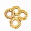 Comercio exterior transfronterizo hecho a mano de ratán hexagonal accesorios para joyería artesanías tejidas de ratán accesorios decorativos anillo hecho a mano