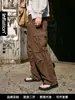 Pantalones Cargo de Retazos con Bolsillo Grande para Hombre Jiezhan 26 Otoño Nuevo Estilo Americano 200g Algodón Puro Paracaidista Casual