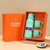 Un Juego de Tazas de Regalo Empresarial de Alta Gama con Tres Tapas, Hecho de Acero Inoxidable con Aislamiento al Vacío, Personalizable y Disponible en Cajas de Regalo al por Mayor