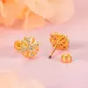 Pendientes de Cruz Incrustados de Diamantes Flor de Iris para Hombres y Mujeres, Elegantes, Lujo Ligero, Estilo Versátil, Joyería de Tachuela para Hélice Ósea del Oído, Pendientes para Mujeres