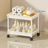 Estante de Almacenamiento para Huecos de Baño, Estante de Almacenamiento Multicapa, Estante de Almacenamiento Lateral para Tocador de Baño de Pie, Estante Organizador para el Hogar