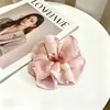 Goma de pelo scrunchie vintage versátil extragrande para adultos, elegante scrunchie floral para coleta