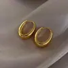 Pendientes Metálicos Estilo Europeo y Americano Aros Ovalados Geométricos Pendientes de Moda Tendencia Personalidad para Mujeres