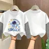 Ropa infantil Camiseta para niños, top de manga larga, algodón puro, nuevo modelo 2026, imitación de dos piezas, para niños pequeños, camiseta básica para bebé de primavera y otoño