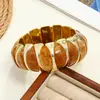 Pulsera elástica de acrílico con efecto difuminado, estilo retro europeo y americano, lujo accesible, pulsera simple de alta gama, pulsera de moda elegante para mujer