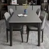 Juego de mesa y sillas de comedor de mármol estilo italiano, mesa de comedor moderna para uso doméstico, madera maciza, apto para apartamentos pequeños, diseño de lujo ligero, mesa de comedor rectangular estilo occidental