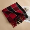Cross-border novo estilo coreano contraste cor xadrez cashmere-like tassel cachecol estilo universitário das mulheres moda all-match cachecol quente