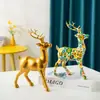 Decoración Ornamental de Ciervo con Transferencia de Agua Dorada Seleccionada Cuidadosamente Adorno Transfronterizo Regalo de Alta Gama Artesanía para el Hogar Simple de Lujo Ligero