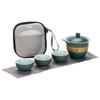 Juego de Té Cerámico Portátil para Viaje Estilo Antiguo para Exteriores Transfronterizo, Una Tetera y Tres Tazas, Regalos para Empresas, Logo Personalizable