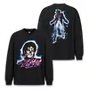 Camiseta de Manga Larga Pesada Estilo Americano Lavada Copo de Nieve Otoño/Invierno Transfronteriza Stewell MJ para Hombres y Mujeres, Tendencia de Moda Callejera de Comercio Exterior
