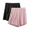 Pantalones cortos de verano para mujer, de modal, talla grande, con bolsillos, antiluz, de tres piezas, de cintura alta, informales, para el hogar, paquete de 2