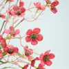 Flor Artificial Flor de Ciruelo Rama Única Arreglo de Flores Falsas con 15 Flores de Ciruelo Pequeñas para Decoración Interior de Sala de Estar en Casa Arte Floral