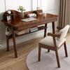 Mesa de escritório de madeira maciça nórdica simples para quarto, mesa de computador de mesa com gaveta, mesa de estudo de madeira de seringueira para estudante do ensino médio, fácil de instalar