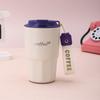 Taza de café octogonal de acero inoxidable 316 nueva, regalo de empresa, taza acompañante, doble vacío, cuerda para colgar, termo portátil