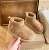 Botas de Neve Infantis 6-12 Anos Inverno Plus Veludo Quente Sapatos de Inverno Meninas Solado Macio Antiderrapante Botas Curtas Botas de Algodão Botas Meninos