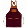 Delantal exclusivo de lona patchwork transfronterizo, nuevo estilo para cafeterías, ropa de trabajo, catering, barbacoa, personalizable con logo