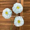 Nuevo Modelo de Flores de Hibisco Artificiales de 3 Cabezas, Flores Artificiales de Hibisco Estilo Pintura al Óleo para Bodas, Decoraciones de Salón de Bodas y Decoración del Hogar