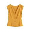 Comercio exterior transfronterizo ropa de mujer 2025 verano estilo europeo y americano cuello en V sin mangas cárdigan chaleco pantalones acampanados traje mujer E526100