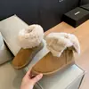 Botas de Neve Cinza Fofas de Inverno 2026 Botas de Neve Espessadas Quentes Meio da Panturrilha Couro e Pelo Integrados Estilo Coreano Botas de Algodão Novas