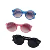 Gafas de sol para niños bebé toma callejera forma cóncava color crema niños y niñas aman gafas de sol redondas coloridas retro