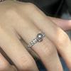 Anillo de perla de plata de ley 925, anillo de trigo redondo de agua dulce, temperamento para mujer, luz brillante natural, 6-7, se puede abrir al por mayor