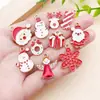 Colgantes Serie Navideña de Aleación Roja con Goteo de Aceite Muñeco de Nieve Copo de Nieve Charms Accesorios para Pendientes Llavero DIY
